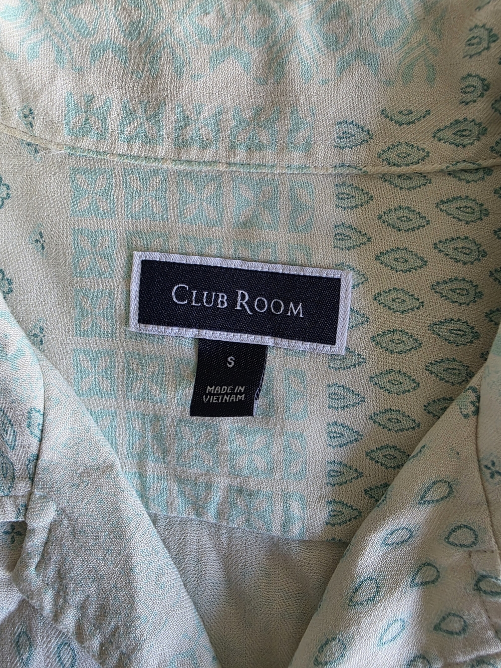 Club Room Men's Short-Sleeve Button-Down Aloha Shirt in Light Mint and White